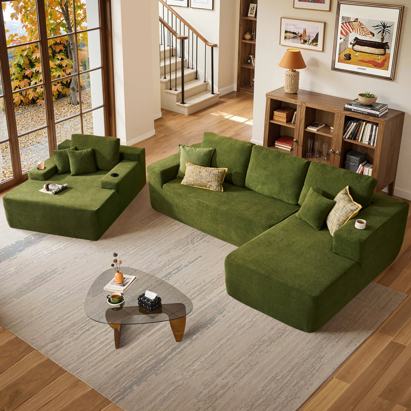 Ivy Bronx Cozza Sectional Sleeper Sofa, Convertible Compression